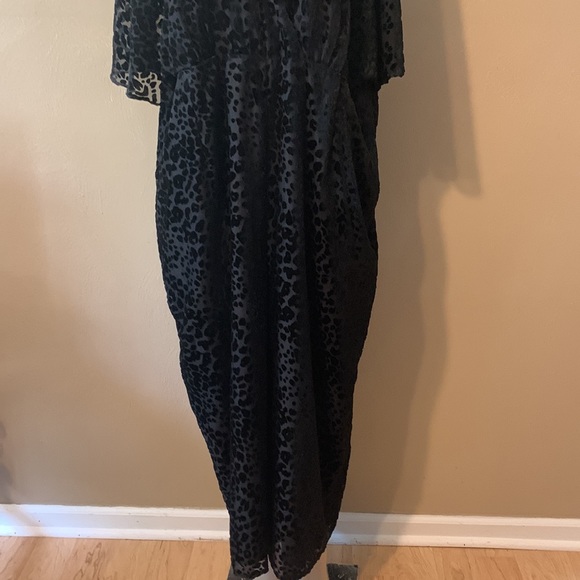 Anthropologie Greylin 1X velvet velour jumpsuit pockets butterfly sleeves - Picture 3 of 11